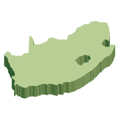 南アフリカ共和国無料フリーイラスト｜無地・立体(緑)